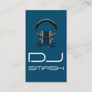 Cool Blue DJ Music Business Card Visitenkarte