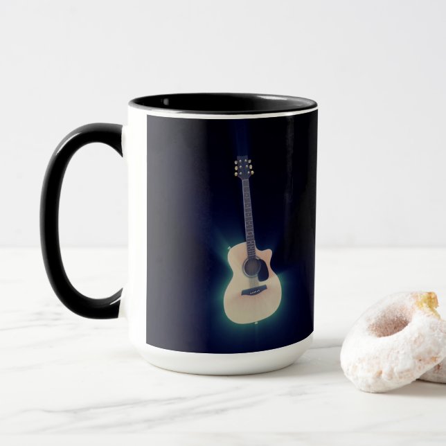 Cool Blue Glows Gitarre Tasse (Mit Donut)