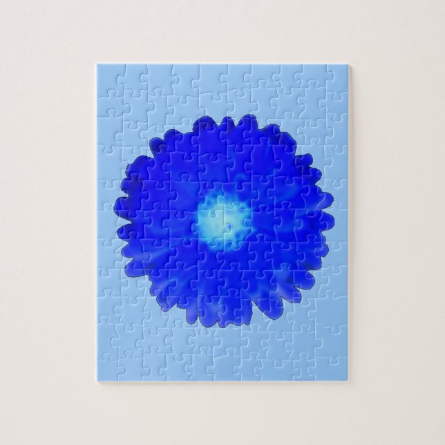 Cool Blue Marigold Puzzle (Vertical)