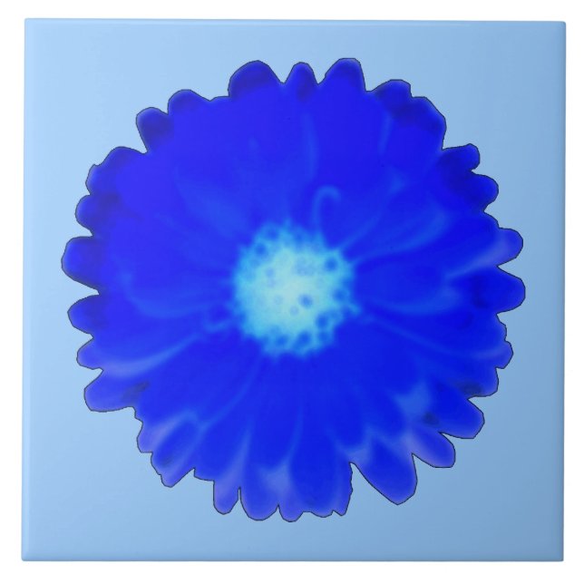 Cool Blue Marigold Tile Fliese (Vorderseite)