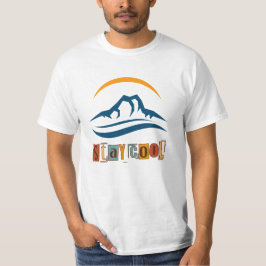 Cool Blue Mountain Stay Cool Graphic Design T-Shirt