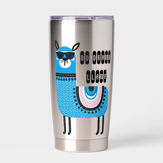 Cool Blue No Drama Llama Thermobecher (Vorderseite)
