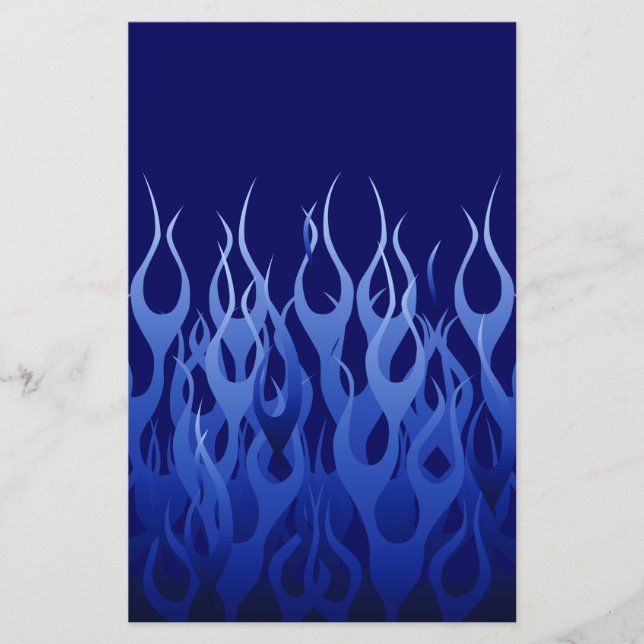 Cool Blue on Blue Racing Flames dekorativ Flyer (Vorne)