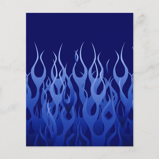 Cool Blue on Blue Racing Flames dekorativ Flyer (Vorne)