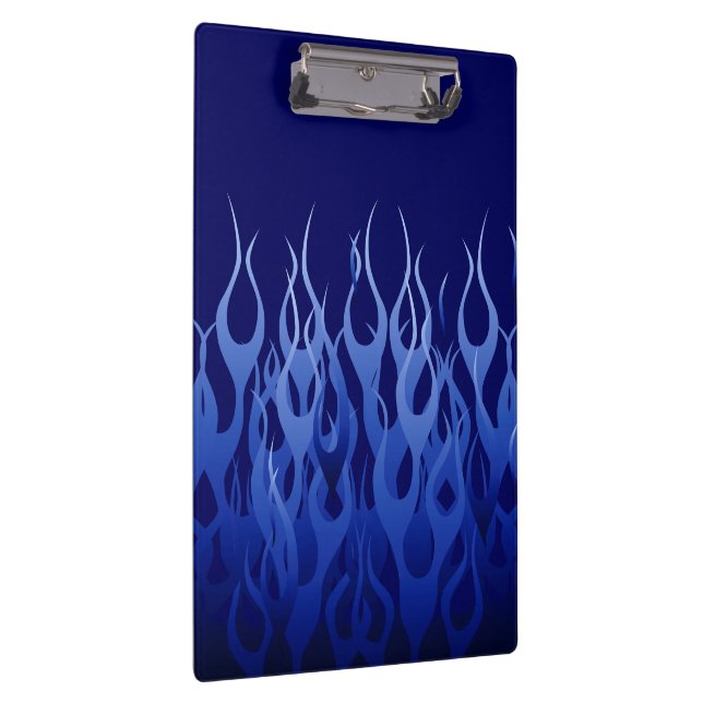 Cool Blue on Blue Racing Flames Klemmbrett (Rechts)