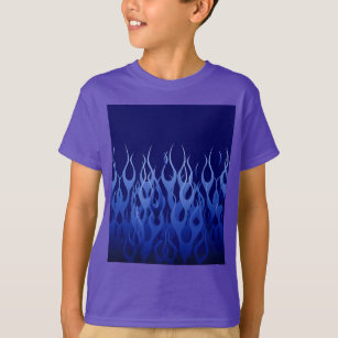 Cool Blue on Blue Racing Flames T-Shirt