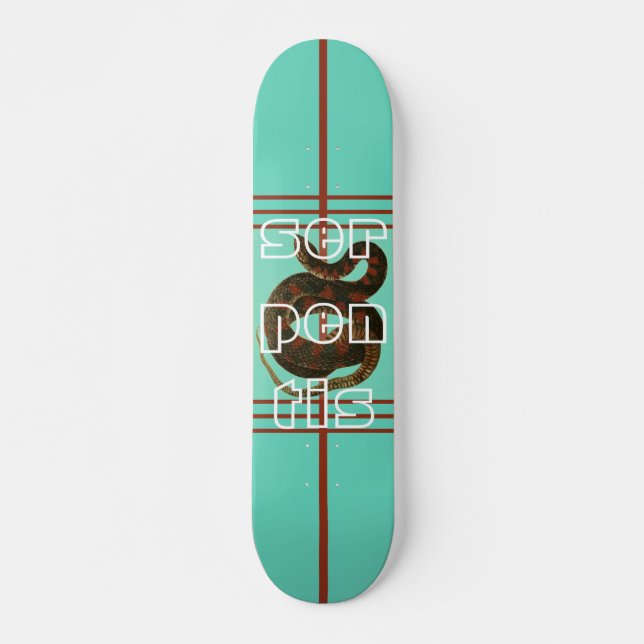 Cool Blue Serpent Design Skateboard pour débutants (Devant)
