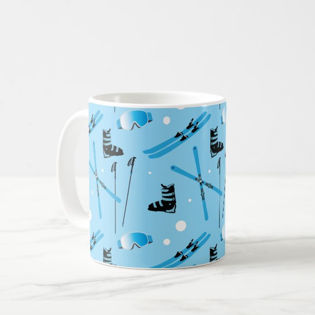 Cool Blue Skiing Kaffeetasse (Vorderseite Links)