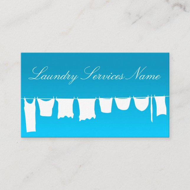 Cool Blue Sky Blanchisserie Services Carte de visi (Devant)