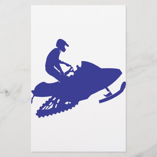 Cool Blue Snowmobiler Briefpapier (Vorderseite)
