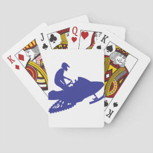Cool Blue Snowmobiler Spielkarten