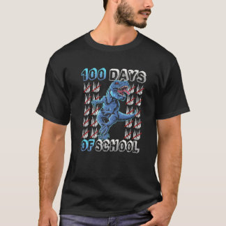 Cool Blue T Rex Roaring über 100 Tage der Schule T-Shirt