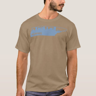 Cool Blue Tennessee Staat Kontur Memphis City Sky T-Shirt