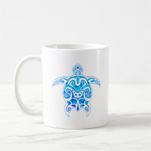 Cool Blue Tribal Turtle Kaffeetasse