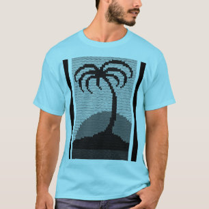Cool Blue Tropics Palm Tree Kunsthandwerk Crochet T-Shirt
