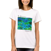 Cool Blue Water Lilypad Malerei Art T - Shirt