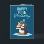 Cool Blue & White Penguin Husband 60. Geburtstag Karte<br><div class="desc">Cool Blue & White Pinguin Husband 60. Geburtstag, ein lustiges und cooles Design für jeden, der eine einzigartige Geburtstagskarte für seinen Ehemann zum Geburtstag sucht. Das Design ist auffallend, es verfügt über einen niedlichen Pinguin mit Geburtstagstorte und bearbeitbare Textinformationen. Wenn Sie Probleme mit der Anpassung der Vorlage haben, können Sie...</div>