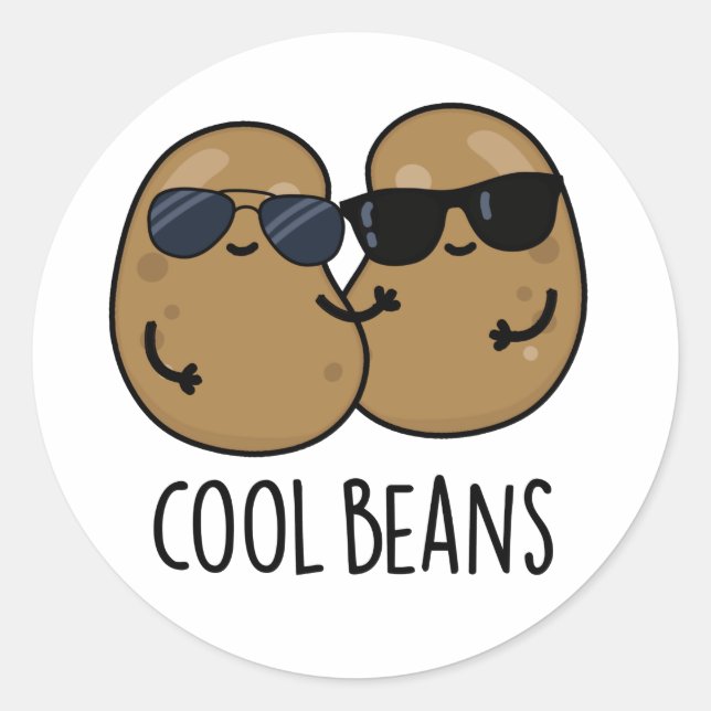 Cool Bohnen Funny Veggie Legume Puff Runder Aufkleber (Vorderseite)