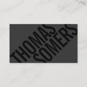 Cool BOLD Black on BLack Typografie Einzigartige M Visitenkarte