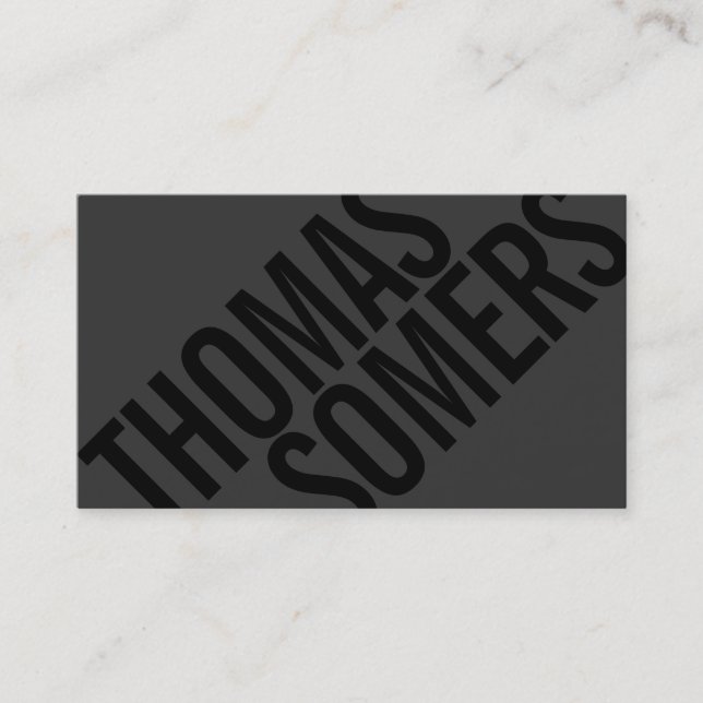 Cool BOLD Black on BLack Typografie Einzigartige M Visitenkarte (Vorderseite)