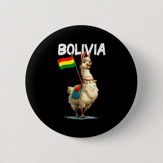 Cool Bolivian Llama Costume For Bolivia Lovers  Button (Vorderseite)