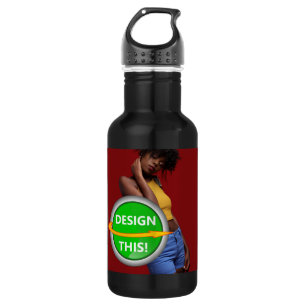 COOL ! Bouteille d'eau (18 oz) Noir - Personnalisé