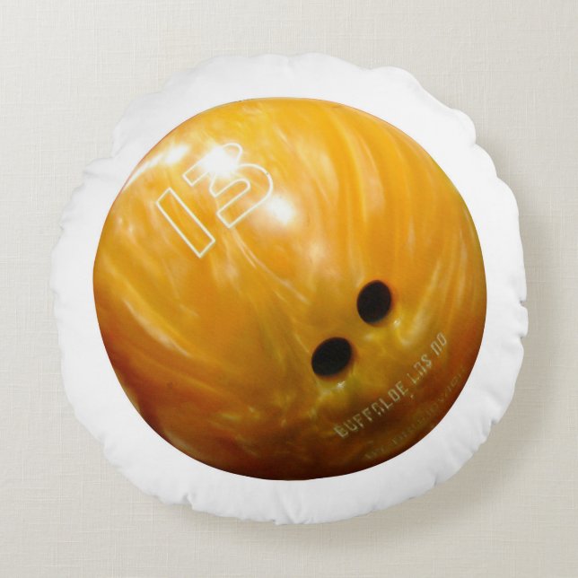 Cool Bowling Ball Bowler Rundkissen Rundes Kissen (Vorderseite)