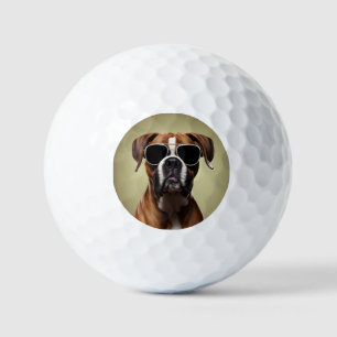 Cool Boxer Dog Golfball