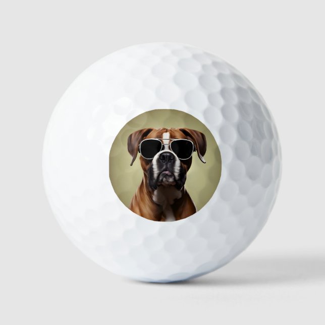 Cool Boxer Dog Golfball (Vorderseite)