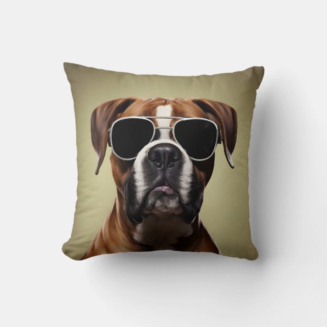 Cool Boxer Dog Kissen (Vorderseite)