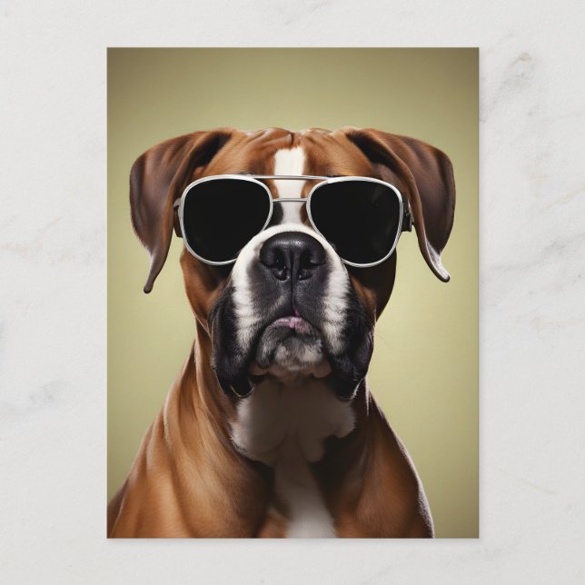 Cool Boxer Dog Postkarte (Vorderseite)