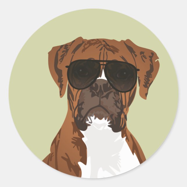 Cool Boxer Dog pour Amoureux de les chiens Sticker (Devant)