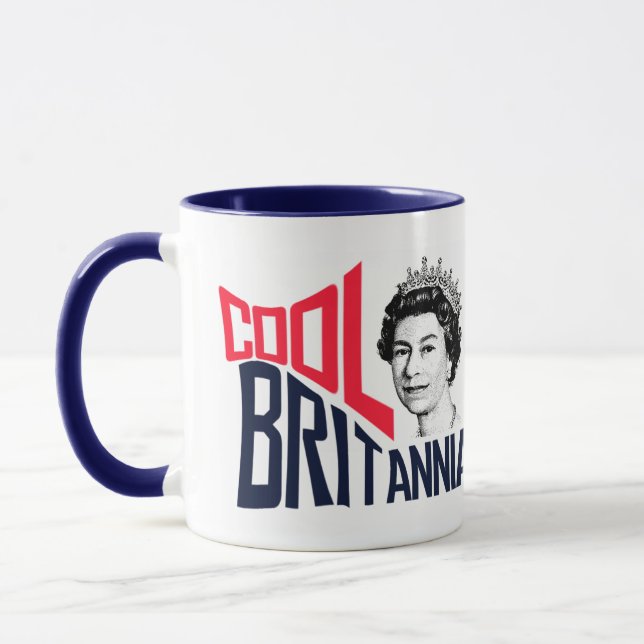 Cool Britannia Königin Elizabeth HRH Geboren Royal Tasse (Links)