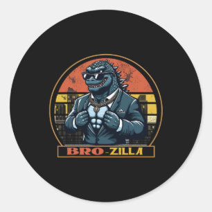 Cool Bro Brozilla Strong Brother Saurus Family Mat Runder Aufkleber