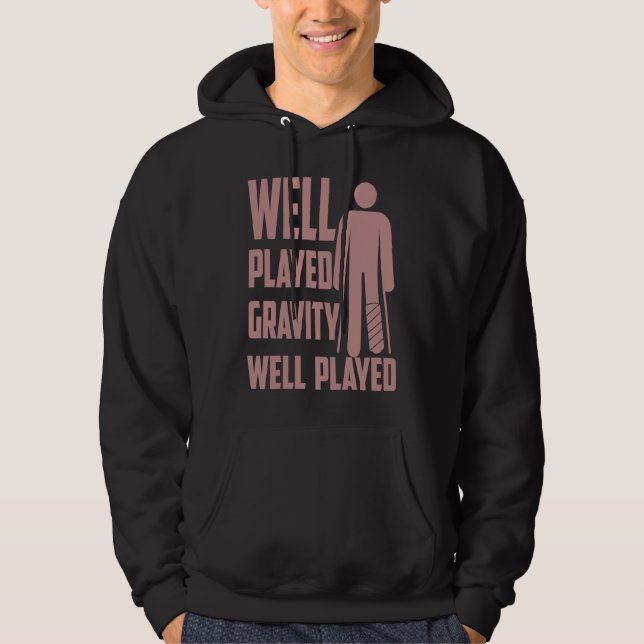 Cool Broken Leg  For Kids  Gravity Gag Bone Broke Hoodie (Vorderseite)