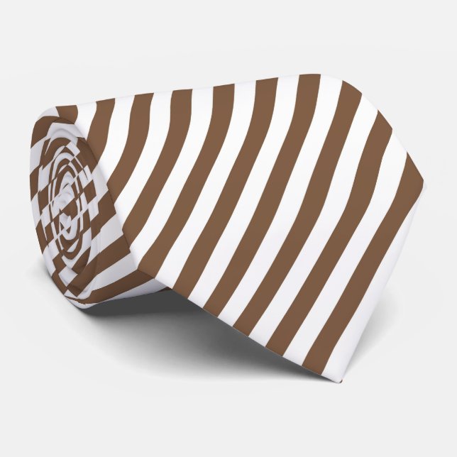 Cool brown white stripe pattern  krawatte (Gerollt)