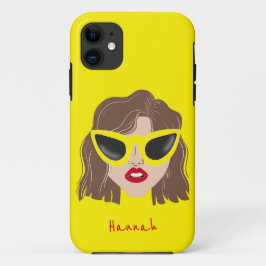 Cool Brünett mit Glassgelben Individuelle Name Case-Mate iPhone Hülle