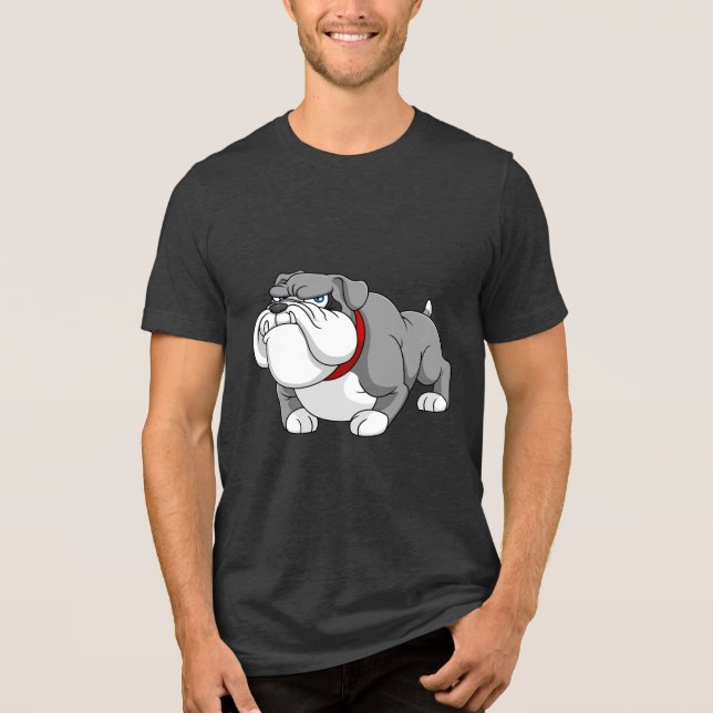 Cool Bulldog Illustration Tri-Blend Shirt (Vorderseite)