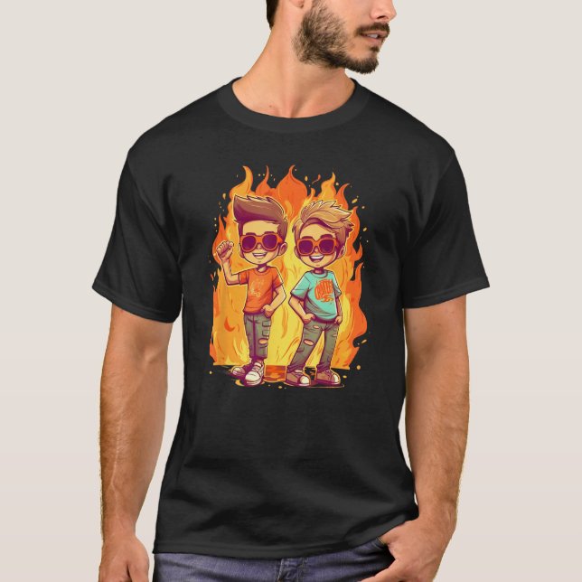 Cool burning Kids for Bestfriends with Fire and Fl T-Shirt (Vorderseite)