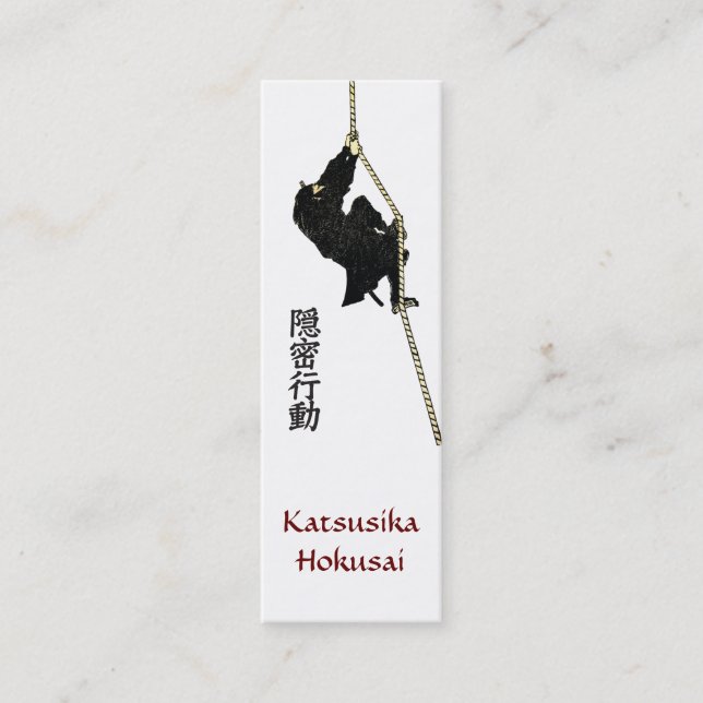 Cool Business Card of Katsushika  Hokusai's Ninja Mini Visitenkarte (Vorderseite)