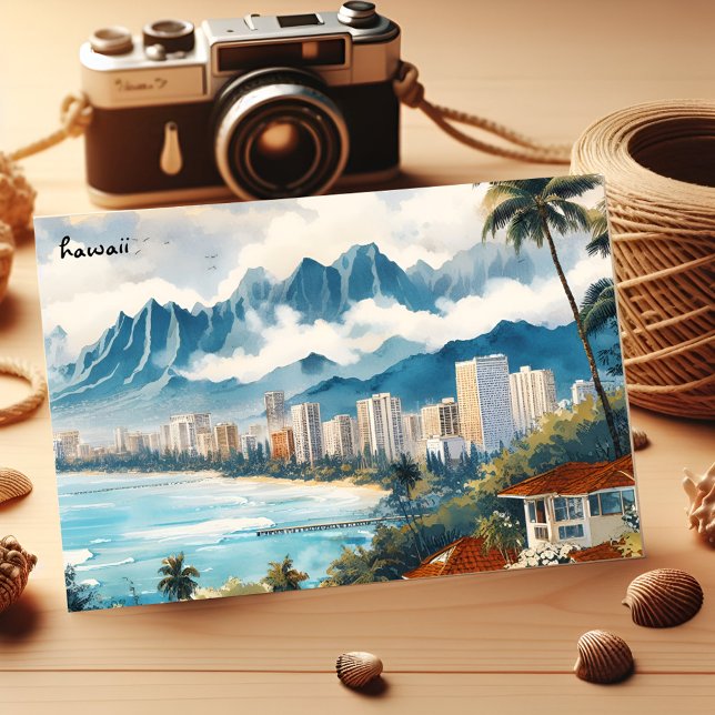 Cool Buy Travel Beach Vintage Karte Hawaii Postkar (Von Creator hochgeladen)