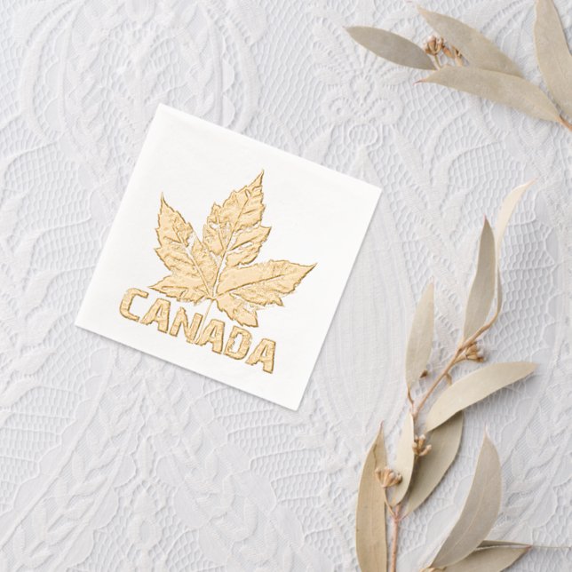 Cool Canada Tableware Retro Maple Leaf Souvenir  Servietten Mit Folie (Insitu (Hochzeit 2))
