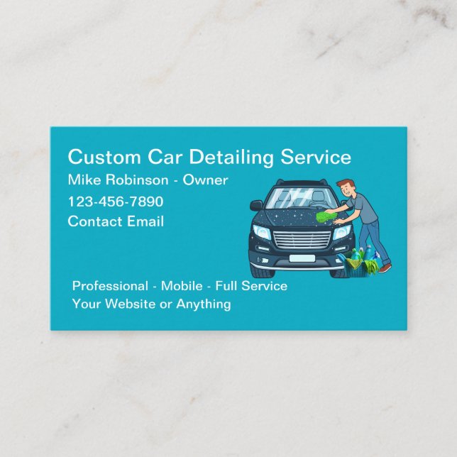 Cool Car Wash Detailing Service Visitenkarte (Vorderseite)