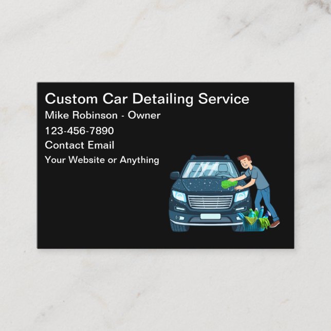 Cool Car Wash Theme Business Cards Visitenkarte (Vorderseite)