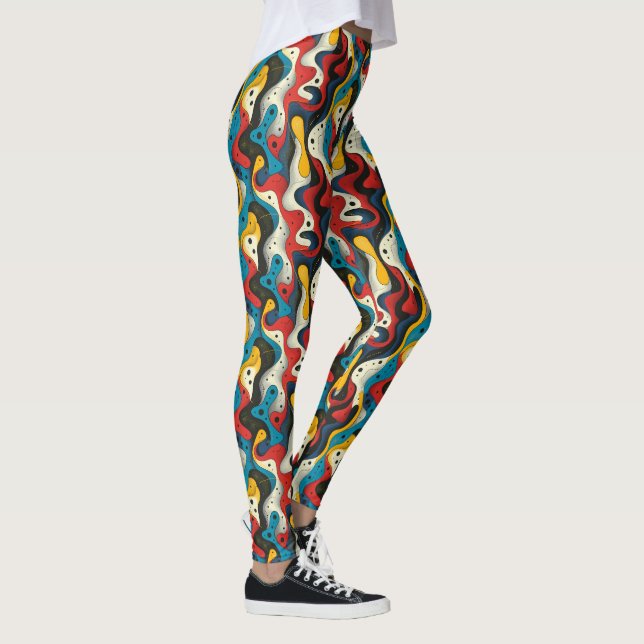 Cool carrelé abstrait motif Leggings (Droite)