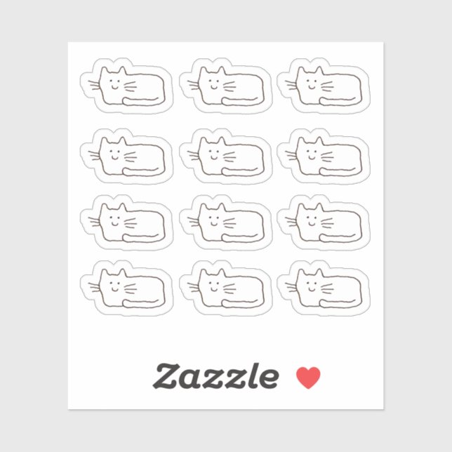 Cool Cartoon Cats Custom-Cut Vinyl Stickers (Feuille)