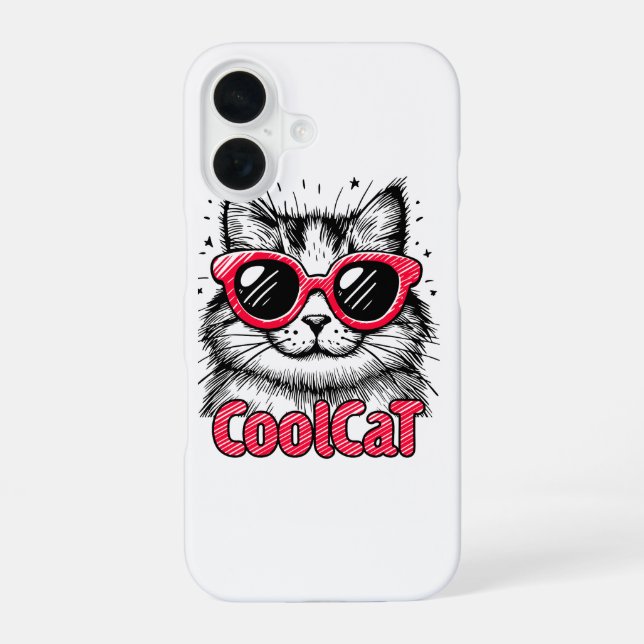 Cool Cat 1 iPhone 16 Hülle (Rückseite)