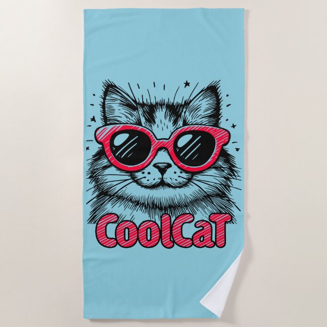 Cool Cat 1 Strandtuch (Vorderseite)