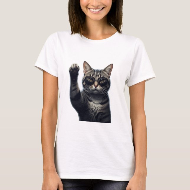 Cool Cat Attitude Shirt – Realistic Cat Streetwear (Vorderseite)