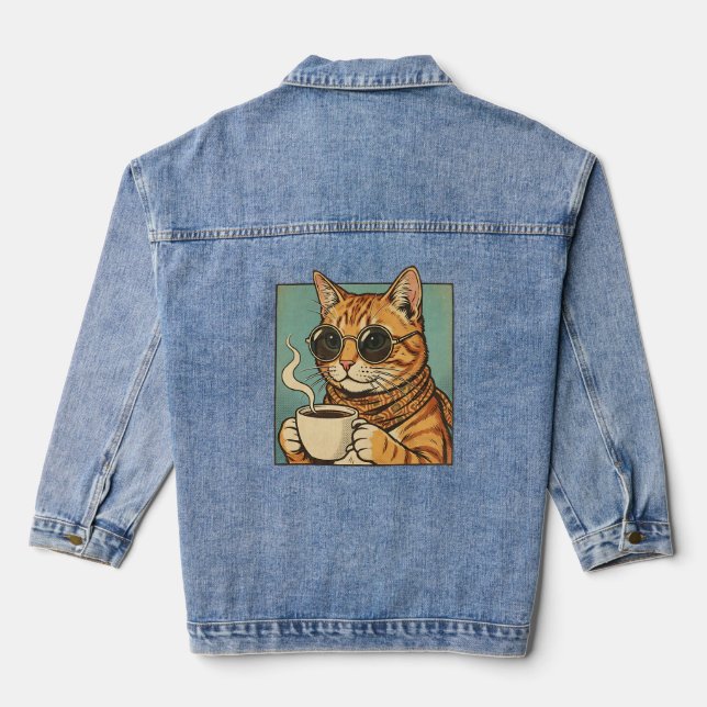 Cool Cat Coffee Retro Style Design for Cat Lovers (Verso)